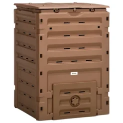 Outsunny 120 Gallon Compost Bin, Large Composter With 80 Vents And 2 Sliding Doors, Lightweight & Sturdy -Home Improvement Store GUEST 523bdf7e 8bdc 463e 8af2 cb5a6d1eea53