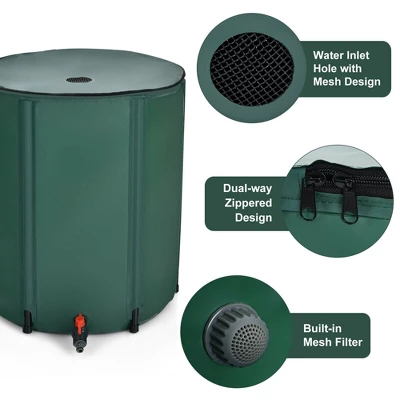 Costway 53 Gallon Portable Rain Barrel Water Collector Collapsible Tank W/Spigot Filter 9 Costway 53 Gallon Portable Rain Barrel Water Collector Collapsible Tank W/Spigot Filter - Image 7
