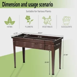 LuxenHome 39.57" W Brown Metal Rectangular Raised Garden Planter 18 LuxenHome 39.57" W Brown Metal Rectangular Raised Garden Planter -Home Improvement Store GUEST 542cc6e0 1cbd 44d4 bdcb c52a994bee93