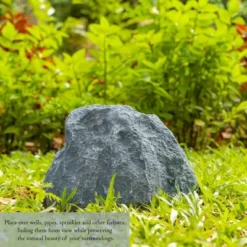 Gardenised Decorative Outdoor Weather-Resistant Artistic Artificial Faux Stone Rock, Garden Patio Granite Grey Fiberglass Stone -Home Improvement Store GUEST 54a76f45 ded3 4c9a 9335 f5f395e839e9