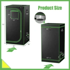 Costway 36''x36''x72'' Mylar Hydroponic Grow Tent W/Observation Window & Floor Tray GrayBlack 18 Costway 36''x36''x72'' Mylar Hydroponic Grow Tent W/Observation Window & Floor Tray GrayBlack -Home Improvement Store GUEST 5b23b92a 72e9 4ad7 906d bb504667cf58