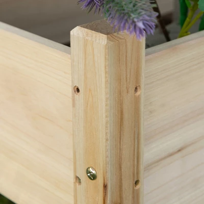 Outsunny 34"x34"x28" Raised Garden Bed 2-Tier Wooden Planter Box For Backyard, Patio To Grow Vegetables, Herbs, And Flowers 7 Outsunny 34"x34"x28" Raised Garden Bed 2-Tier Wooden Planter Box For Backyard, Patio To Grow Vegetables, Herbs, And Flowers - Image 5