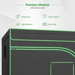 Costway 4x8 Grow Tent, 96''x48''x80'' High Reflective Mylar W/Observation Window GrayBlack -Home Improvement Store GUEST 5d92c8a3 7654 4bb7 82b2 38cad79f0898