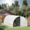 Outsunny 20' X 10' X 7' Large Walk-in Greenhouse, Steel Frame, PE Cover, 2 Doors, Outdoor Tunnel Hoop Hot House Kit, White -Home Improvement Store GUEST 5ef2f13b ddf9 406d 8f90 b0b23e621689