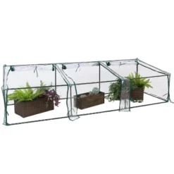 Sunnydaze Decor Sunnydaze Outdoor Portable Slanted Top Plant Shelter Mini Cloche Greenhouse With Zipper Doors - Clear -Home Improvement Store GUEST 61ae4e95 0160 48f6 9072 6b8916d3807f