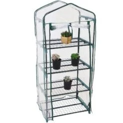 Sunnydaze Decor Sunnydaze Outdoor Portable Growing Rack 4-Tier Greenhouse With Roll-Up Door - 4 Shelves - Clear -Home Improvement Store GUEST 62115229 105d 488e a5f4 12ead8baabad