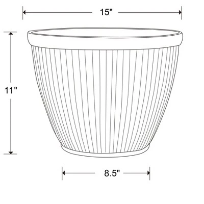 Westlake Large 15 In. Galvanized Finish With Bronze Trim Planter - Southern Patio 5 Westlake Large 15 In. Galvanized Finish With Bronze Trim Planter - Southern Patio - Image 3