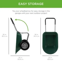 Best Choice Products Dual-Wheel Home Wheelbarrow Yard Garden Cart For Lawn, Construction - Green -Home Improvement Store GUEST 68cfa46e 3da4 46c2 8d96 fecf8525aab9
