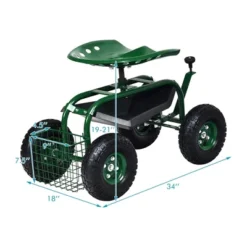 Costway Garden Cart Rolling Work Seat W/ Tool Tray Basket Green -Home Improvement Store GUEST 6a63a60c 94bf 4ae7 b1a1 3d98cb5145b7