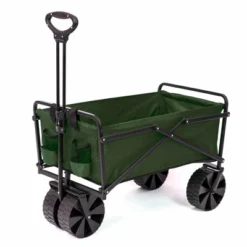 Seina Heavy Duty Steel Collapsible Folding Outdoor Portable Utility Cart Wagon With All Terrain Plastic Wheels And 150 Pound Capacity, Blue/Gray -Home Improvement Store GUEST 6b7915c1 7c0a 4bba 9486 565ce67cca4f