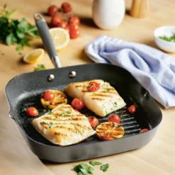 Anolon Advanced Home 11" Deep Square Grill Pan With Pour Spouts Moonstone -Home Improvement Store GUEST 6c5aff09 e2f7 437e 8faf cf1567f3fc16