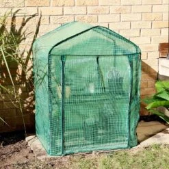 Sunnydaze Decor Sunnydaze Outdoor Portable Growing Rack 2-Tier Greenhouse With Roll-Up Door - 2 Shelves - Green -Home Improvement Store GUEST 6d3f4672 5491 4e2a 8dca 15d5182a664a