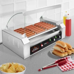 Olde Midway Electric Hot Dog Roller Grill Cooker With Glass Cover, Commercial Grade Machine -Home Improvement Store GUEST 6dbf5dd0 58ab 465a 93d4 48b75c8b2f25