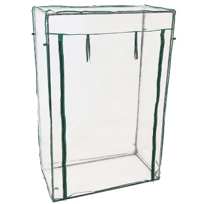Sunnydaze Decor Sunnydaze Outdoor Deluxe Portable Large Potted Plant And Starter Tomato Plant Greenhouse With Roll-Up Door - Clear 7 Sunnydaze Decor Sunnydaze Outdoor Deluxe Portable Large Potted Plant And Starter Tomato Plant Greenhouse With Roll-Up Door - Clear - Image 5