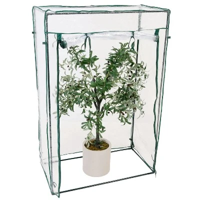 Sunnydaze Decor Sunnydaze Outdoor Deluxe Portable Large Potted Plant And Starter Tomato Plant Greenhouse With Roll-Up Door - Clear 10 Sunnydaze Decor Sunnydaze Outdoor Deluxe Portable Large Potted Plant And Starter Tomato Plant Greenhouse With Roll-Up Door - Clear - Image 8