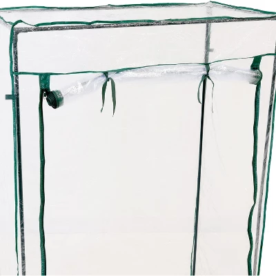 Sunnydaze Decor Sunnydaze Outdoor Deluxe Portable Large Potted Plant And Starter Tomato Plant Greenhouse With Roll-Up Door - Clear 4 Sunnydaze Decor Sunnydaze Outdoor Deluxe Portable Large Potted Plant And Starter Tomato Plant Greenhouse With Roll-Up Door - Clear - Image 2