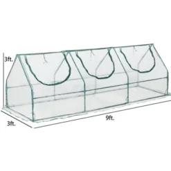 Aoodor 9 Ft. X 3 Ft. X 3 Ft. Mini Outdoor Greenhouse Three Zipped Doors -Home Improvement Store GUEST 72ca6f83 5792 454d 8adb 2657097317ac