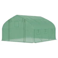 Outsunny Walk-in Tunnel Greenhouse With Zippered Mesh Doors & Roll-up Sidewalls, Upgraded Hot House, Green, 11.5' X 10' X 6.5' -Home Improvement Store GUEST 7f02b44a 99f6 4024 a5ff 5c23a1b4865c