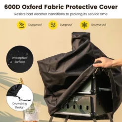 Costway 2-Layer Pizza Oven Wood Fired Pizza Grill Outside Pizza Maker With Waterproof Cover -Home Improvement Store GUEST 802d1a7c 2695 4820 9242 603fe6621775