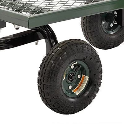 Juggernaut Carts GW3820-GR Heavy Duty Steel Frame 1000 Pound Load Capacity Outdoor Utility Garden Wagon With Pneumatic Tires, Green Finish 4 Juggernaut Carts GW3820-GR Heavy Duty Steel Frame 1000 Pound Load Capacity Outdoor Utility Garden Wagon With Pneumatic Tires, Green Finish - Image 2