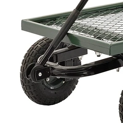 Juggernaut Carts GW3820-GR Heavy Duty Steel Frame 1000 Pound Load Capacity Outdoor Utility Garden Wagon With Pneumatic Tires, Green Finish 3 Juggernaut Carts GW3820-GR Heavy Duty Steel Frame 1000 Pound Load Capacity Outdoor Utility Garden Wagon With Pneumatic Tires, Green Finish