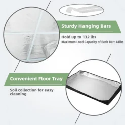 Costway 36''x20''x63'' Mylar Hydroponic Grow Tent W/Observation Window & Floor Tray GrayBlack 17 Costway 36''x20''x63'' Mylar Hydroponic Grow Tent W/Observation Window & Floor Tray GrayBlack -Home Improvement Store GUEST 82990633 8841 4388 aeb2 52ede124a41d