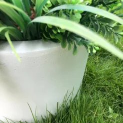 Rosemead Home & Garden, Inc. 10" Wide Kante Lightweight Modern Concrete Outdoor Planter Pot Pure White -Home Improvement Store GUEST 86f280d1 5dec 4bc4 98db 03212919d4fb