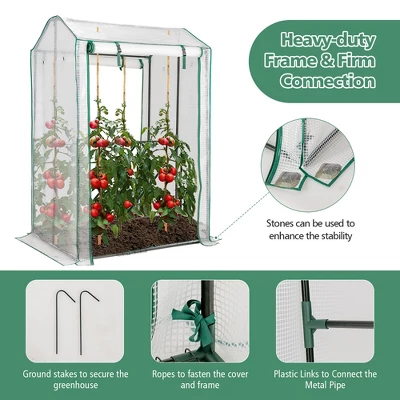 Costway 39'' X 32'' X 59'' Walk-in Garden Greenhouse Warm House For Plant Growing 10 Costway 39'' X 32'' X 59'' Walk-in Garden Greenhouse Warm House For Plant Growing - Image 8