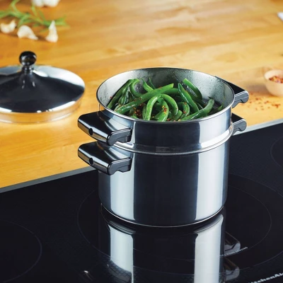 Farberware Classic Series 3qt Stainless Steel Stack 'n' Steam Sauce Pot With Steamer Set Silver 8 Farberware Classic Series 3qt Stainless Steel Stack 'n' Steam Sauce Pot With Steamer Set Silver - Image 6