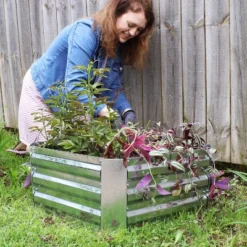 Sunnydaze Decor Sunnydaze Corrugated Galvanized Steel Raised Garden Bed For Plants, Vegetables, And Flowers - 24" Square X 11.75" H -Home Improvement Store GUEST 90735358 3eaa 4ad7 a8f9 cfc5b8b781b4