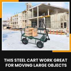Juggernaut Carts GW3418-GR Heavy Duty Steel Frame 400 Pound Load Capacity Outdoor Utility Garden Wagon With Pneumatic Tires, Green Finish -Home Improvement Store GUEST 916cabb8 7859 43ad 9e59 ed7233e315ee