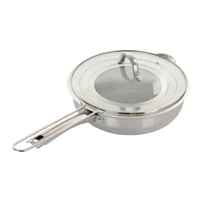 Oster® Oster Sangerfield 3 Piece 4 Quart Stainless Steel Saute Pan With Lid And Splatter Guard 3 Oster® Oster Sangerfield 3 Piece 4 Quart Stainless Steel Saute Pan With Lid And Splatter Guard