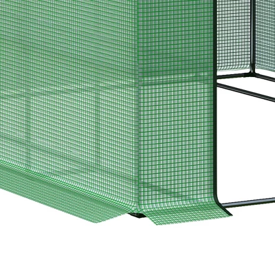 Outsunny Walk-in Greenhouse For Outdoors With Roll-up Zipper Door, 18 Shelves, PE Cover, Heavy Duty Humidity Seal, 95.25" X 70.75" X 82.75" 7 Outsunny Walk-in Greenhouse For Outdoors With Roll-up Zipper Door, 18 Shelves, PE Cover, Heavy Duty Humidity Seal, 95.25" X 70.75" X 82.75" - Image 5