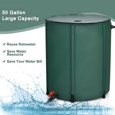 Costway 53 Gallon Portable Rain Barrel Water Collector Collapsible Tank W/Spigot Filter 6 Costway 53 Gallon Portable Rain Barrel Water Collector Collapsible Tank W/Spigot Filter - Image 4