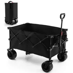 Costway Folding Collapsible Wagon Utility Garden Cart W/ Wide Wheels Adjustable Handle -Home Improvement Store GUEST 974f62d2 2b68 4e50 a48d 0b5d4a326206