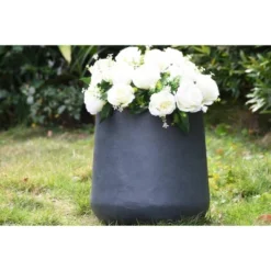 17.3" Tall Lightweight Concrete Modern Outdoor/Indoor Planter Charcoal - Rosemead Home & Garden, Inc. -Home Improvement Store GUEST 981076cf 6fe3 491c a4e3 accedaed4ca8