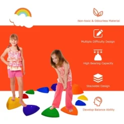 Costway 11pcs Kids Balance Stepping Stones W/ Non-Slip Bottom Indoor & Outdoor Toy -Home Improvement Store GUEST 9810a03a d966 4718 add6 5ce3eb4fae41