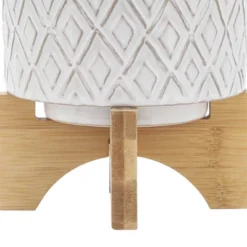Sagebrook Home 6" Wide Ceramic Diamond Etched Flower Planter Pot With Wooden Stand Beige 15 Sagebrook Home 6" Wide Ceramic Diamond Etched Flower Planter Pot With Wooden Stand Beige -Home Improvement Store GUEST 98ce56b0 557a 4987 859a ae1a8b97d071