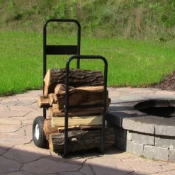 Sunnydaze Decor Sunnydaze Indoor/Outdoor Steel Rolling Firewood Log Cart Carrier With Wheels - 1/8 Face Cord - Black -Home Improvement Store GUEST 9b2d0b47 065e 47bd 8b4d 0e979c67fc82