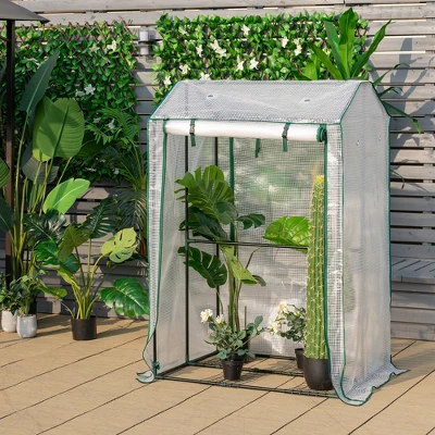 Costway 39'' X 32'' X 59'' Walk-in Garden Greenhouse Warm House For Plant Growing 4 Costway 39'' X 32'' X 59'' Walk-in Garden Greenhouse Warm House For Plant Growing - Image 2