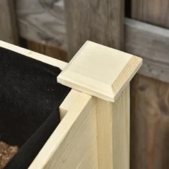 Outsunny 47" X 21" Raised Garden Bed, Elevated Wooden Planter Box W/ Lockable Wheels, Storage Shelf, And Bed Liner For Backyard, Patio -Home Improvement Store GUEST 9d78ed48 7f9e 4a79 820e dc749fa5b9f2