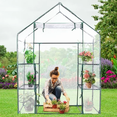 Costway Portable Mini Walk In Outdoor 3 Tier 6 Shelves Greenhouse 5 Costway Portable Mini Walk In Outdoor 3 Tier 6 Shelves Greenhouse - Image 3