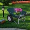 Costway 2 Tire Wheelbarrow Cart Heavy-duty Dolly Utility Cart Green