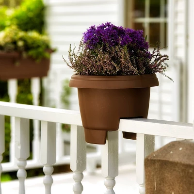 Bloem 12" Wide Oval Balcony Rail Planter 5 Bloem 12" Wide Oval Balcony Rail Planter - Image 3