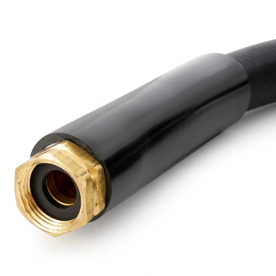 Apache 98108802 25 Foot Industrial Rubber Garden Water Hose With Heavy Duty MGHT X FGHT Brass Fittings And 1 Bend Restrictor, Black (3 Pack) 6 Apache 98108802 25 Foot Industrial Rubber Garden Water Hose With Heavy Duty MGHT X FGHT Brass Fittings And 1 Bend Restrictor, Black (3 Pack) - Image 4