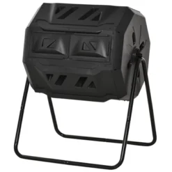 Outsunny Tumbling Compost Bin Outdoor 360° Dual Chamber Rotating Composter 43 Gallon -Home Improvement Store GUEST a8f34664 16d5 49a0 8821 b30b32982e92