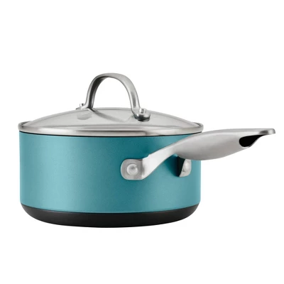Anolon Achieve 2qt Nonstick Hard Anodized Sauce Pan With Lid Teal 3 Anolon Achieve 2qt Nonstick Hard Anodized Sauce Pan With Lid Teal