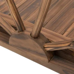 Outsunny 3.3ft Wooden Garden Bridge Arc Footbridge With Half-Wheel Style Railings & Solid Fir Construction, Stained Wood -Home Improvement Store GUEST ac16dbdd 5ae7 4ad5 b667 27c4b8b8a6c4