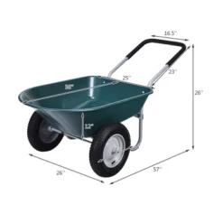 Costway 2 Tire Wheelbarrow Cart Heavy-duty Dolly Utility Cart Green -Home Improvement Store GUEST ad50ccae 6548 42f8 88dc 52872cde62db