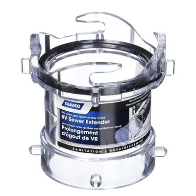 Camco 3.5" Non-Restrictive RV Sewer Hose Connection And Outlet Extender, Clear Plastic Adapter For Waste Tank Removal 6 Camco 3.5" Non-Restrictive RV Sewer Hose Connection And Outlet Extender, Clear Plastic Adapter For Waste Tank Removal - Image 4